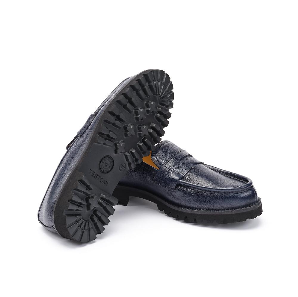 A.Testoni COURMAYEUR LOAFER GRAINED CALF Vendita