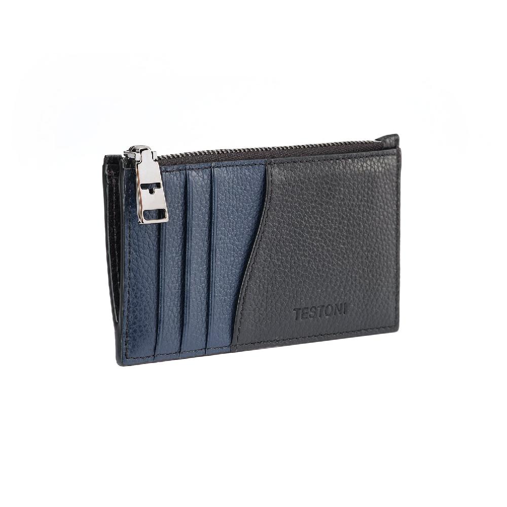 A.Testoni ZIP CREDIT CARD CASE GRAINCALF Consegna Veloce