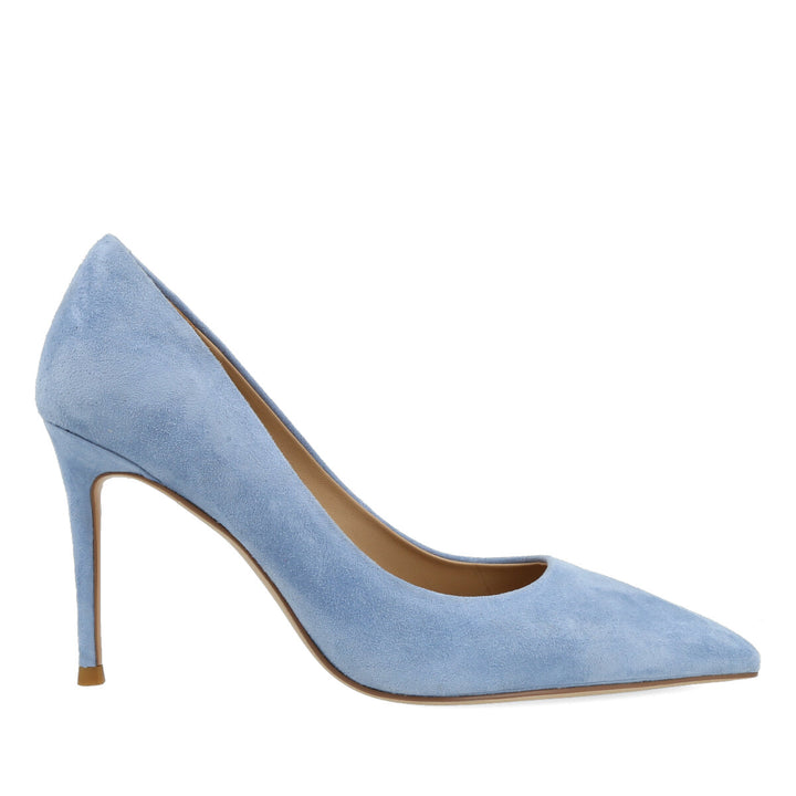 Uma Parker Decollete in Camoscio Light Blu Vendita Economica