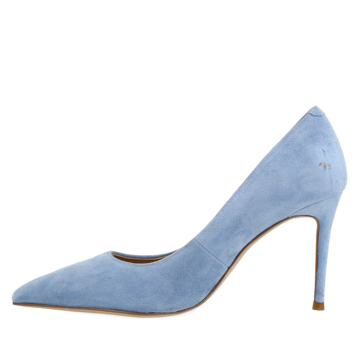 Uma Parker Decollete in Camoscio Light Blu Vendita Economica