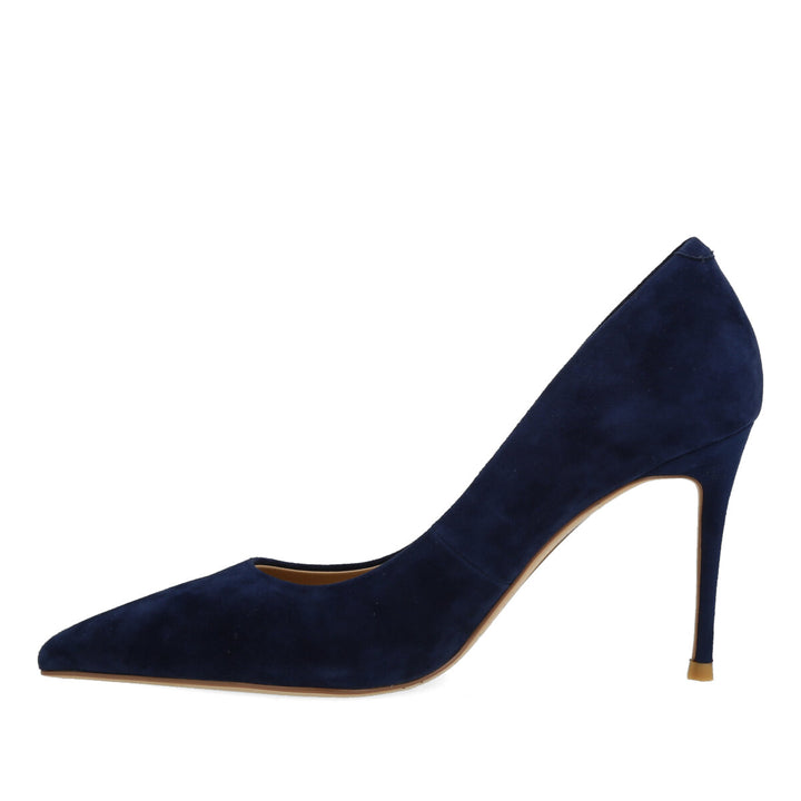 Uma Parker Decollete in Camoscio Blu Saldi Di Fabbrica