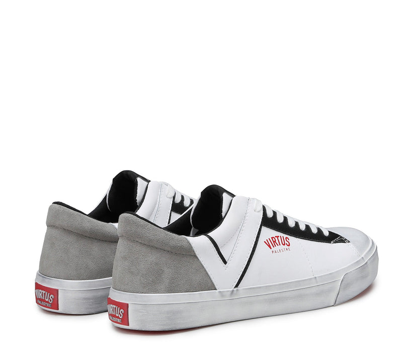 ﻿VIRTUS PALESTRE Rubby Low Leather/Suede white/Grey Offerte