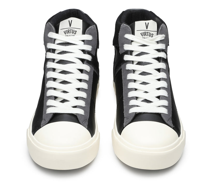 VIRTUS PALESTRE Rubby Mid Leather/suede black Hotsell