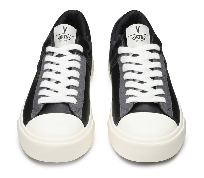VIRTUS PALESTRE Rubby Low Leather/Suede Black Vendita Calda