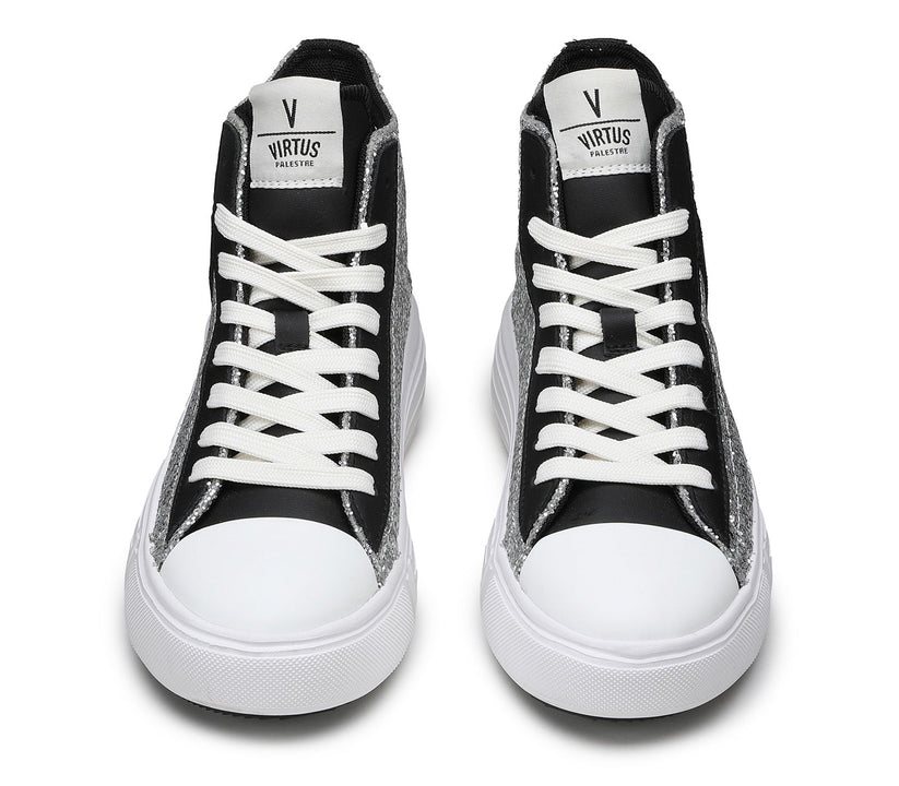 VIRTUS PALESTRE Venus Glitter/leather silver/black Vendita Economica