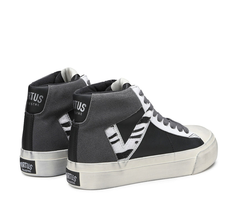 VIRTUS PALESTRE Rubby Mid Leather/suede black/dk. grey-zebra I Più Venduti