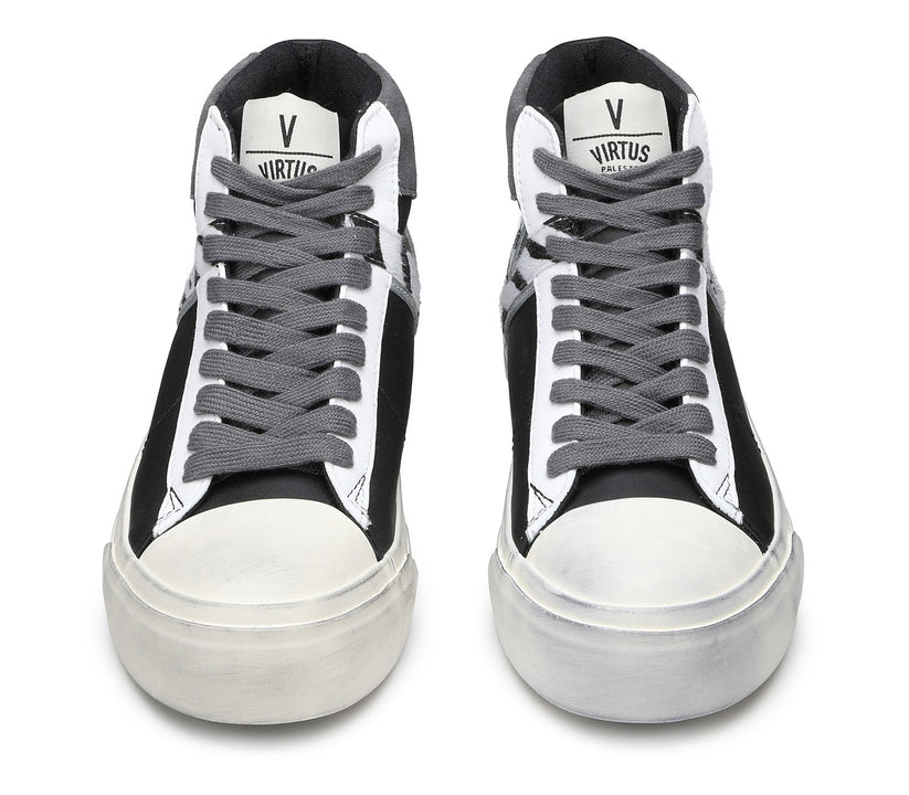 VIRTUS PALESTRE Rubby Mid Leather/suede black/dk. grey-zebra I Più Venduti