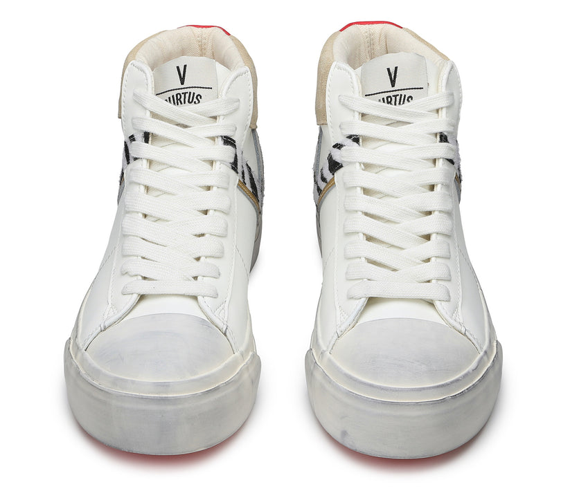 VIRTUS PALESTRE Rubby Mid Leather/suede off white/sand-zebra Affare Del Giorno