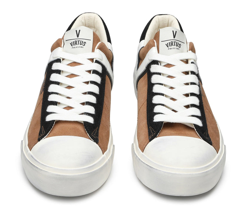 VIRTUS PALESTRE Rubby Low Suede Camel/Black Nuova
