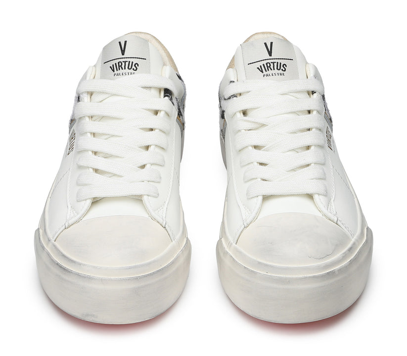 VIRTUS PALESTRE Rubby Low Leather/suede off white/sand-zebra Moda
