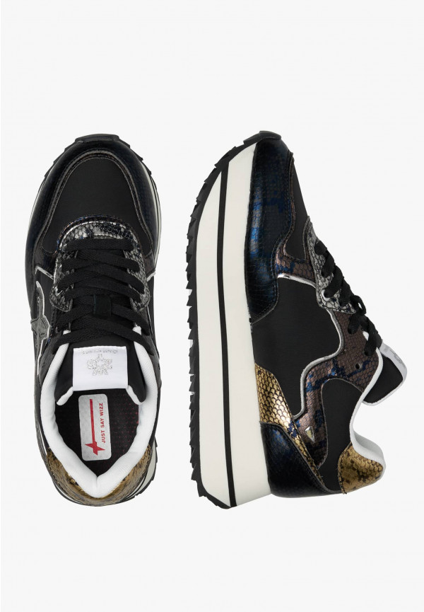 ﻿W6yz Sneakers in pelle e tessuto tecnico Nero -DEVA W Offerte