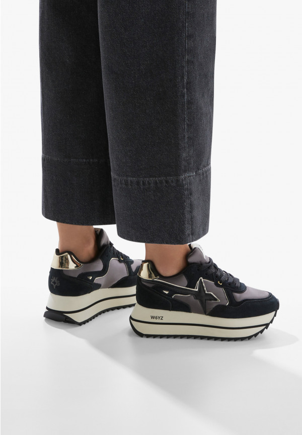 W6yz Sneakers in suede e tessuto tecnico Nero -DEVA W Hotsell