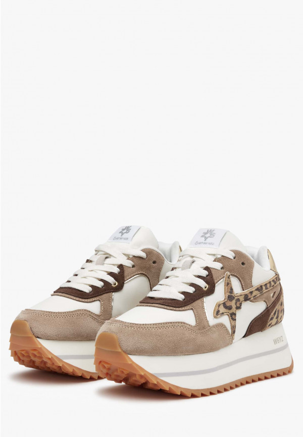 W6yz Sneakers in tessuto tecnico e suede Tortora -DEVA W In Saldo