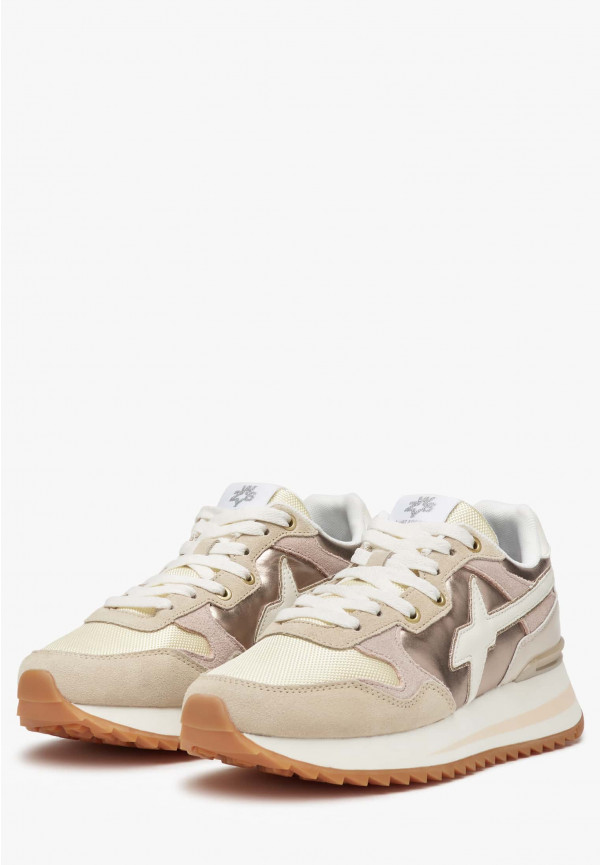 W6yz Sneakers in tessuto tecnico e suede Beige -YAK-W Nuova
