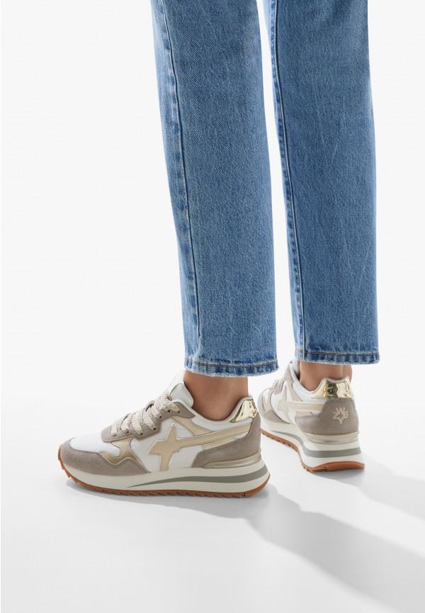 W6yz Sneakers in tessuto tecnico e suede Platino -YAK-W Italia