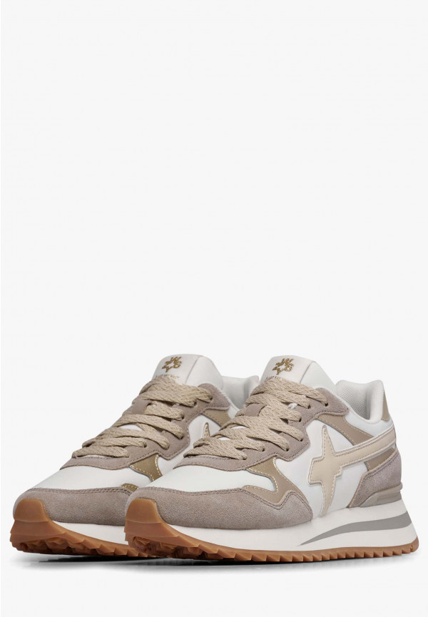 W6yz Sneakers in tessuto tecnico e suede Platino -YAK-W Italia