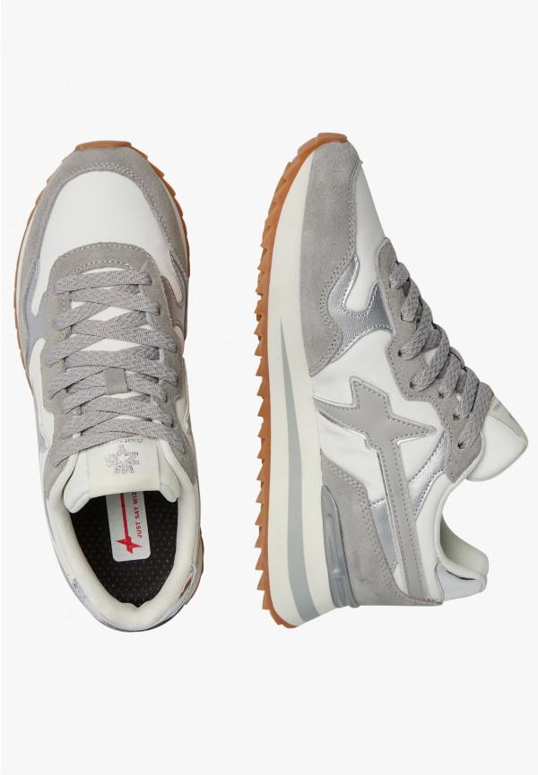 W6yz Sneakers in tessuto tecnico e suede Bianco-Grigio -YAK-W Nuovo