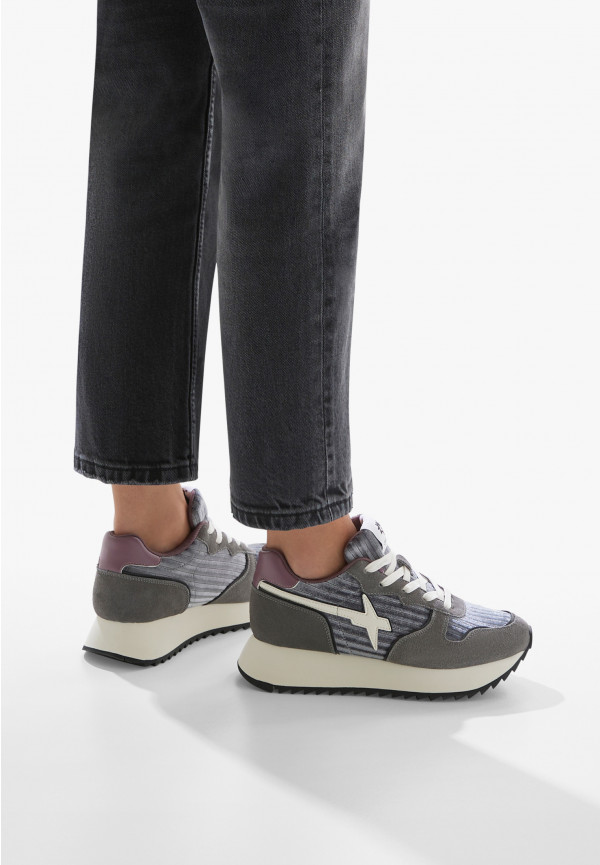 W6yz Sneakers in pelle e suede Antracite -JET-W Vendita