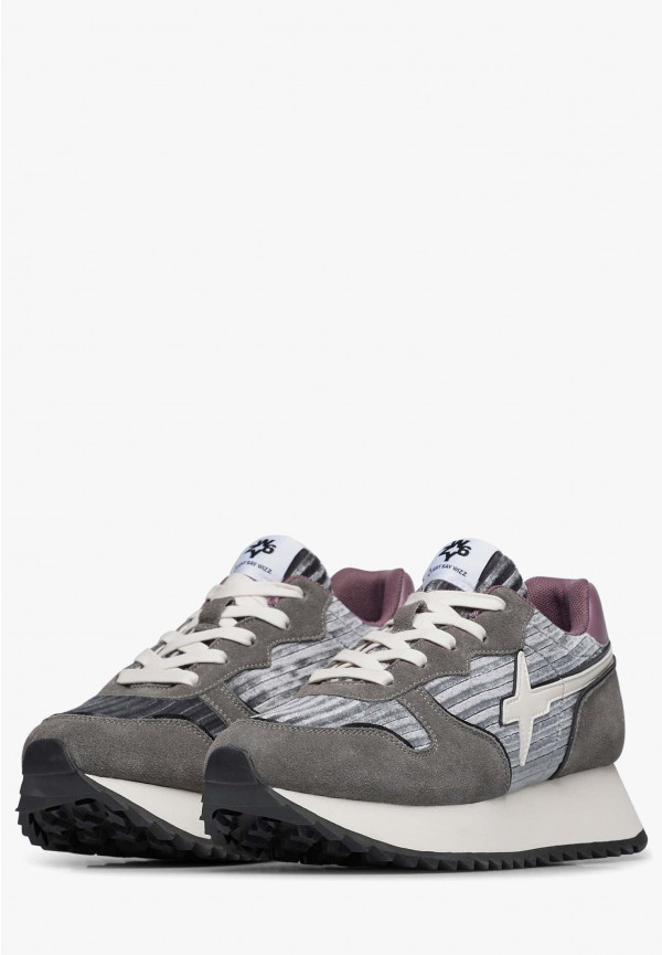 W6yz Sneakers in pelle e suede Antracite -JET-W Vendita