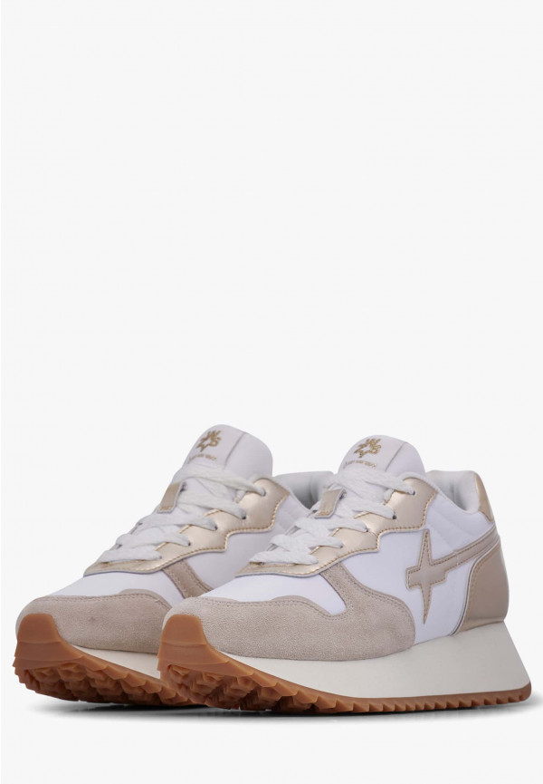 W6yz Sneakers in suede e tessuto tecnico Bianco-Platino -JET-W Pezzi Unici