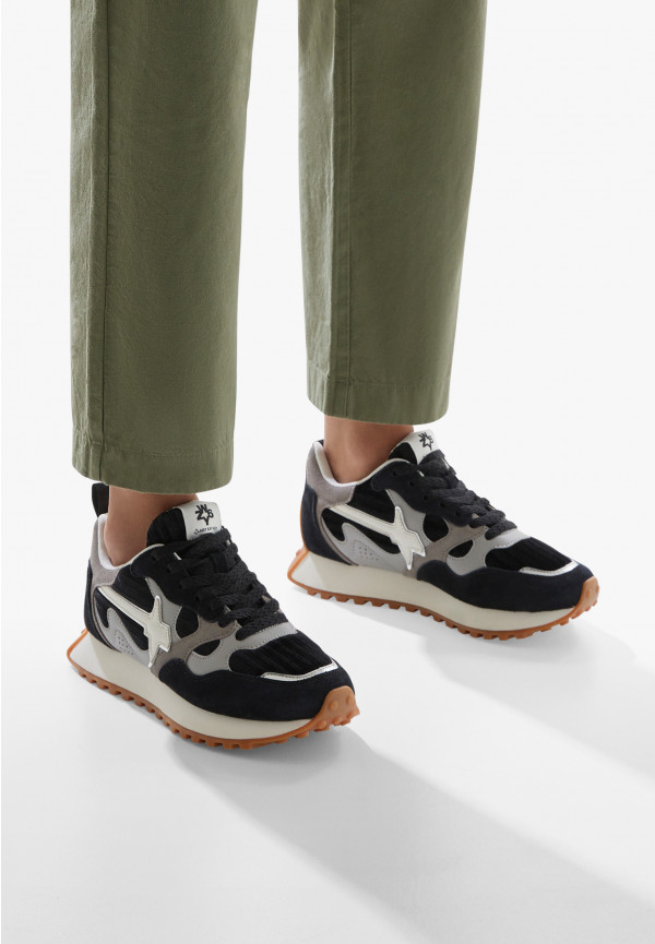 W6yz Sneakers in suede e tessuto tecnico Nero -LOOP-W Qualità Garantita