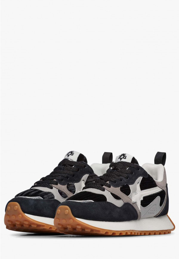 W6yz Sneakers in suede e tessuto tecnico Nero -LOOP-W Qualità Garantita