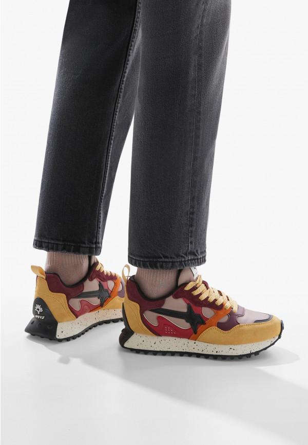 W6yz Sneakers in suede e tessuto tecnico Rosso -LOOP-W Negozi Online