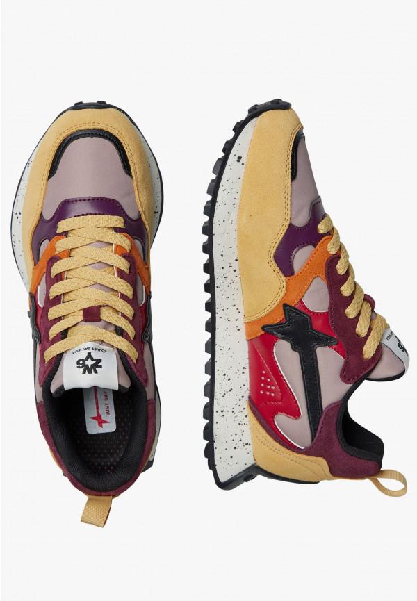 W6yz Sneakers in suede e tessuto tecnico Rosso -LOOP-W Negozi Online
