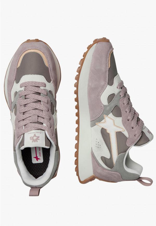 W6yz Sneakers in suede e tessuto tecnico Bianco-Grigio -LOOP-W Acquista Ora