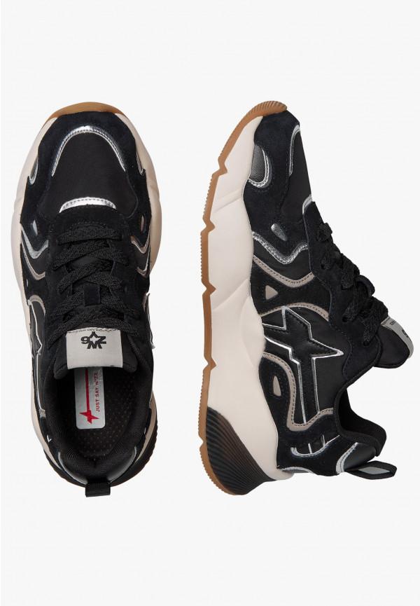 W6yz Sneakers in suede e tessuto tecnico Nero -SARAH-W Consegna Veloce