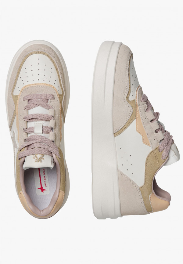 W6yz Sneaker in pelle e suede Bianco panna -XENIA W Fino Al -60%