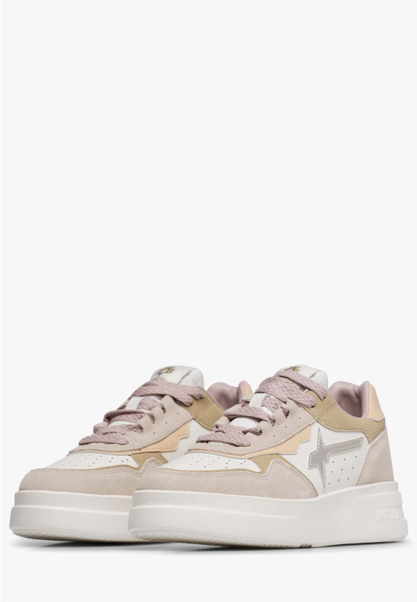 W6yz Sneaker in pelle e suede Bianco panna -XENIA W Fino Al -60%