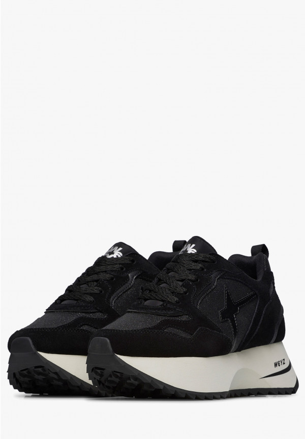 W6yz Sneakers in suede e tessuto tecnico con glitter Nero -ANNY 2 W Prezzo Ridotto
