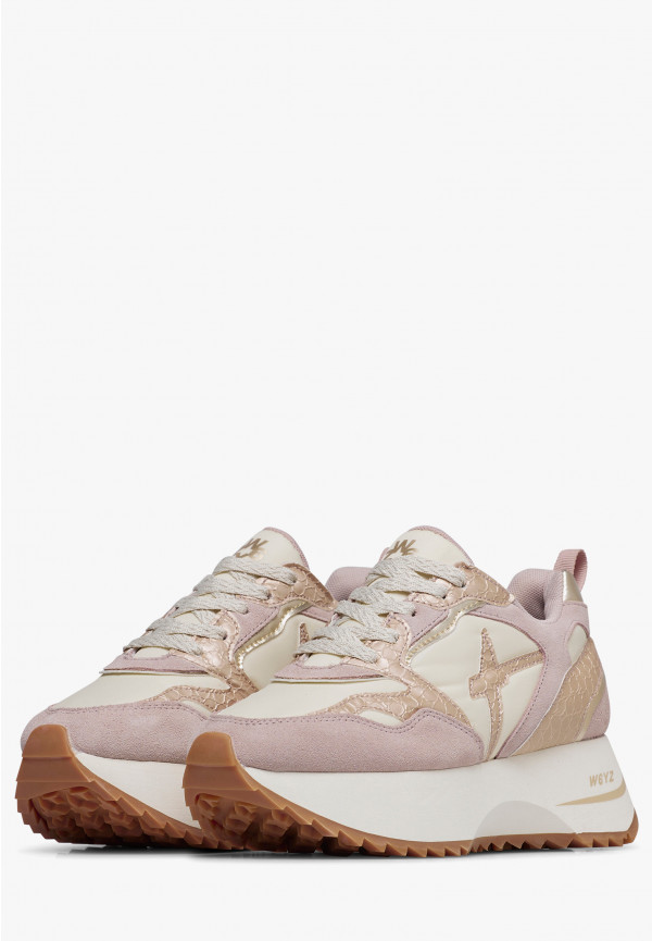 W6yz Sneakers in pelle e tessuto tecnico Rosa cipria -ANNY 2 W Sottocosto