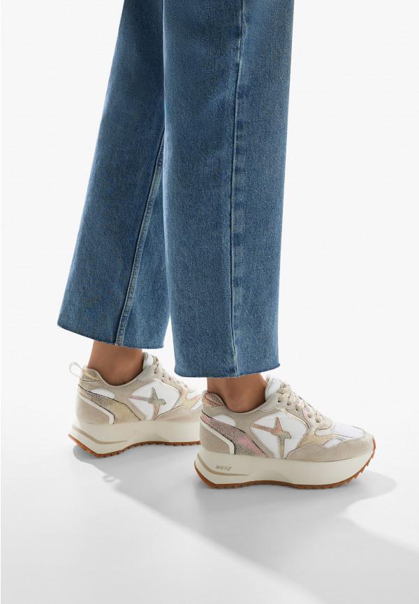 W6yz Sneakers in suede e tessuto tecnico Bianco-Beige -ANNY 2 W Convenienza