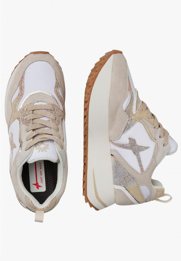 W6yz Sneakers in suede e tessuto tecnico Bianco-Beige -ANNY 2 W Convenienza