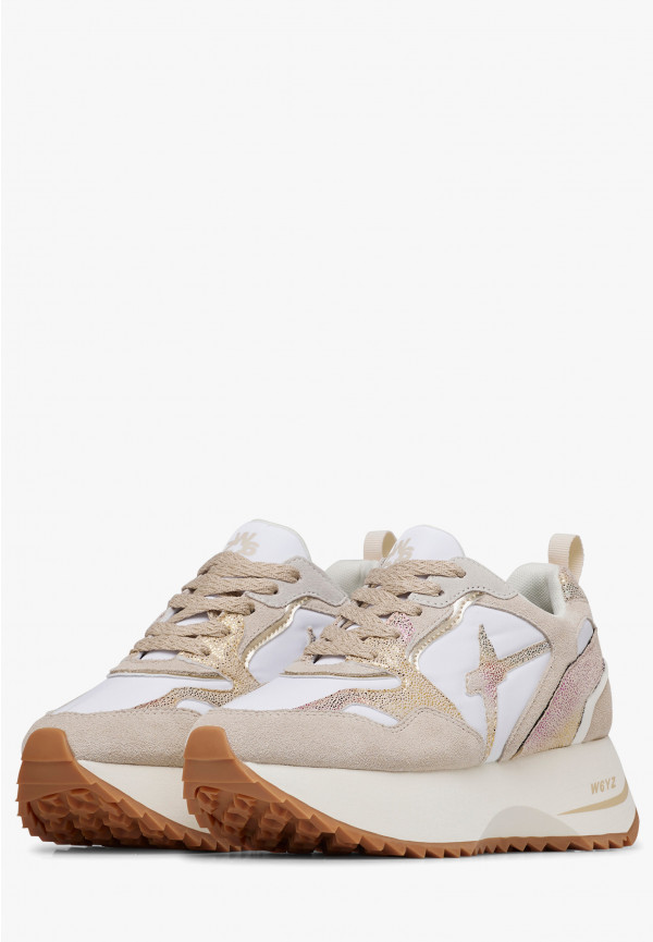 W6yz Sneakers in suede e tessuto tecnico Bianco-Beige -ANNY 2 W Convenienza