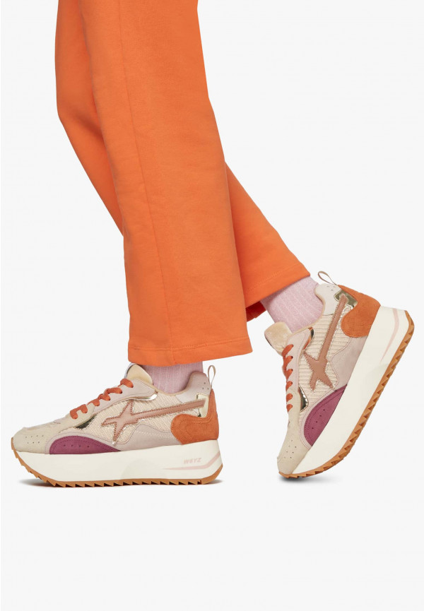 W6yz Sneakers in tessuto tecnico e suede Rosa -ANNY W Prezzo di fabbrica