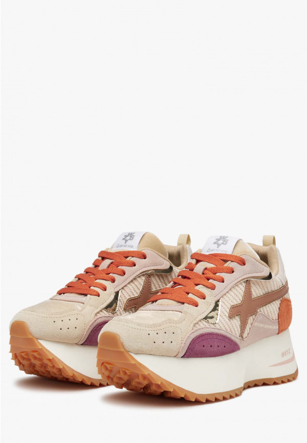 W6yz Sneakers in tessuto tecnico e suede Rosa -ANNY W Prezzo di fabbrica