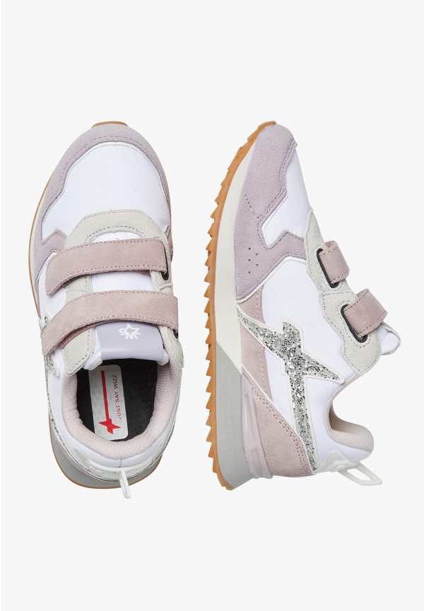 W6yz Sneakers in suede e tessuto tecnico Bianco-Lilla -JET VL-J Economico