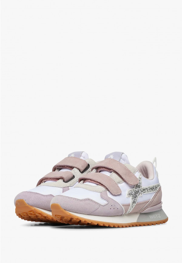 W6yz Sneakers in suede e tessuto tecnico Bianco-Lilla -JET VL-J Economico