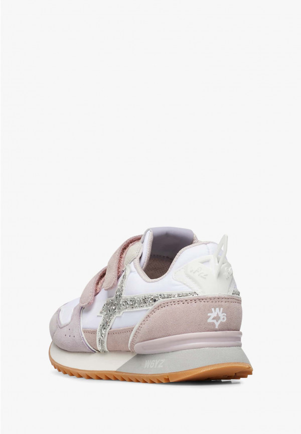 W6yz Sneakers in suede e tessuto tecnico Bianco-Lilla -JET VL-J Economico