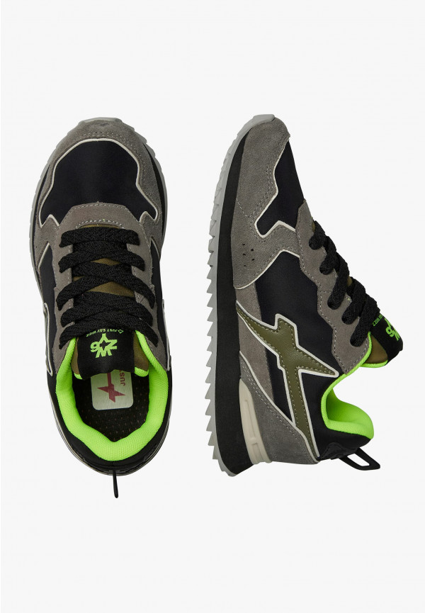 W6yz Sneakers in tessuto tecnico e suede Antracite -JET-J Saldi