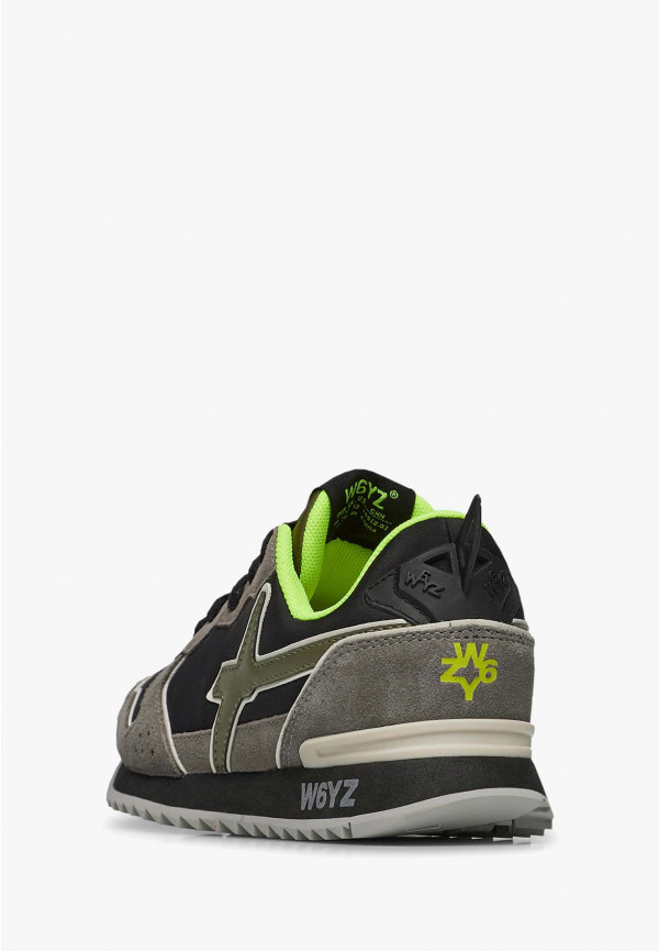 W6yz Sneakers in tessuto tecnico e suede Antracite -JET-J Saldi