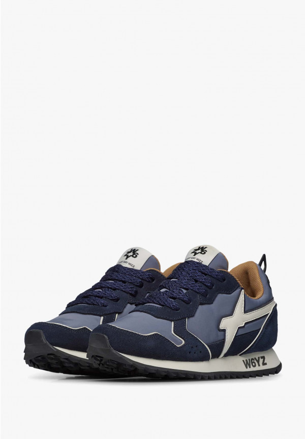 W6yz Sneakers in tessuto tecnico e suede Navy -JET-J Vendita Calda