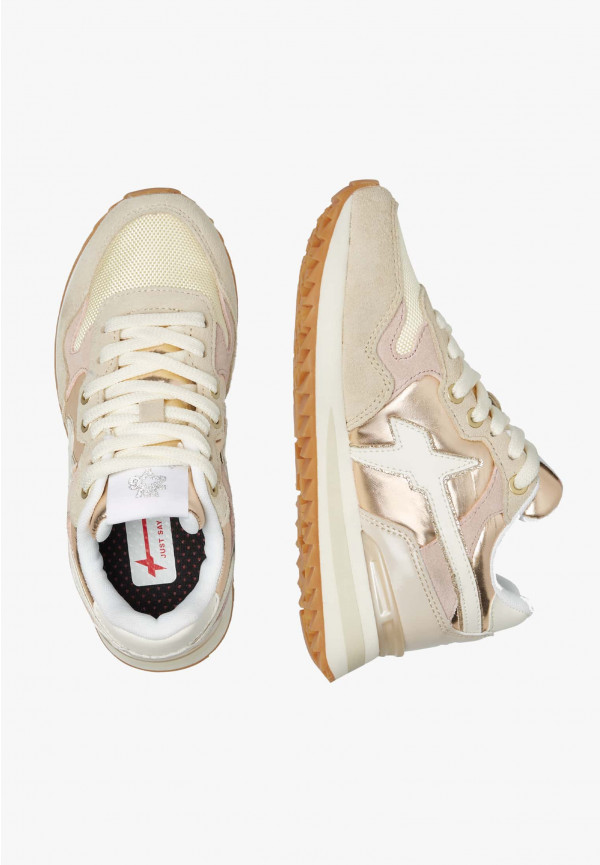 W6yz Sneakers in suede e tessuto tecnico Beige -YAK-J Saldi Di Fabbrica