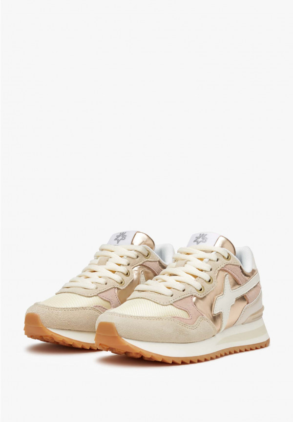 W6yz Sneakers in suede e tessuto tecnico Beige -YAK-J Saldi Di Fabbrica