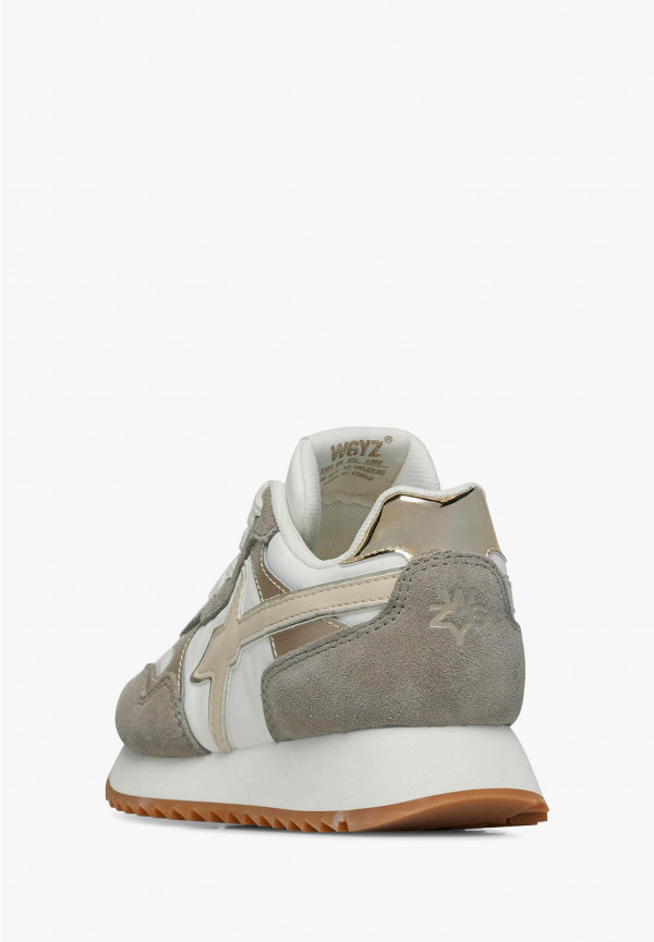 W6yz Sneakers in suede e tessuto tecnico Bianco-Marrone -YAK-J Vendite Flash