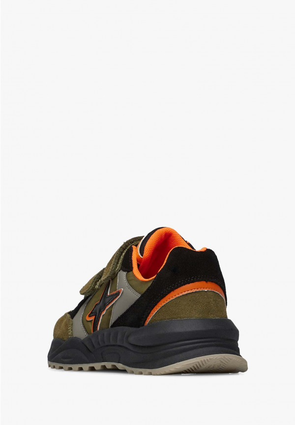 W6yz Sneakers in suede e tessuto tecnico Militare -CHEWINGUM JUNIOR VL Offerta San Valentino
