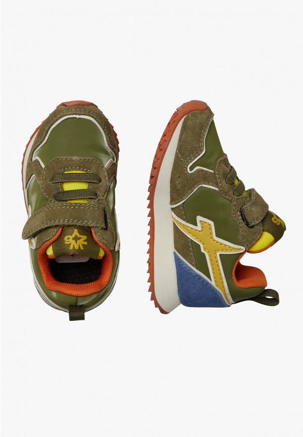 W6yz Sneakers in suede e tessuto tecnico Militare -JET-BABY Nuova